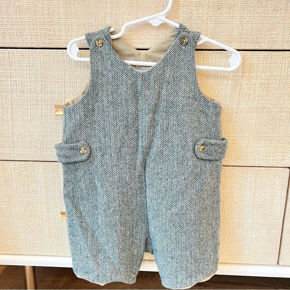 Bella Bliss Herringbone Kids Romper Jon Jon Wool 18months